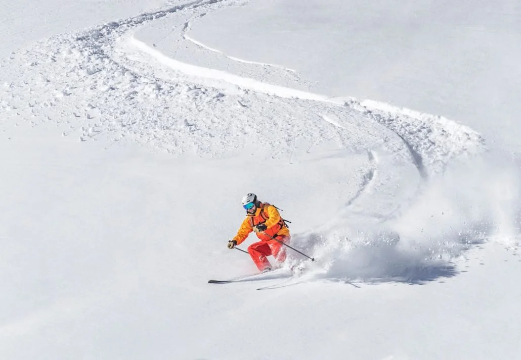 Skiing in Flathead National Forest, Montana, USA.