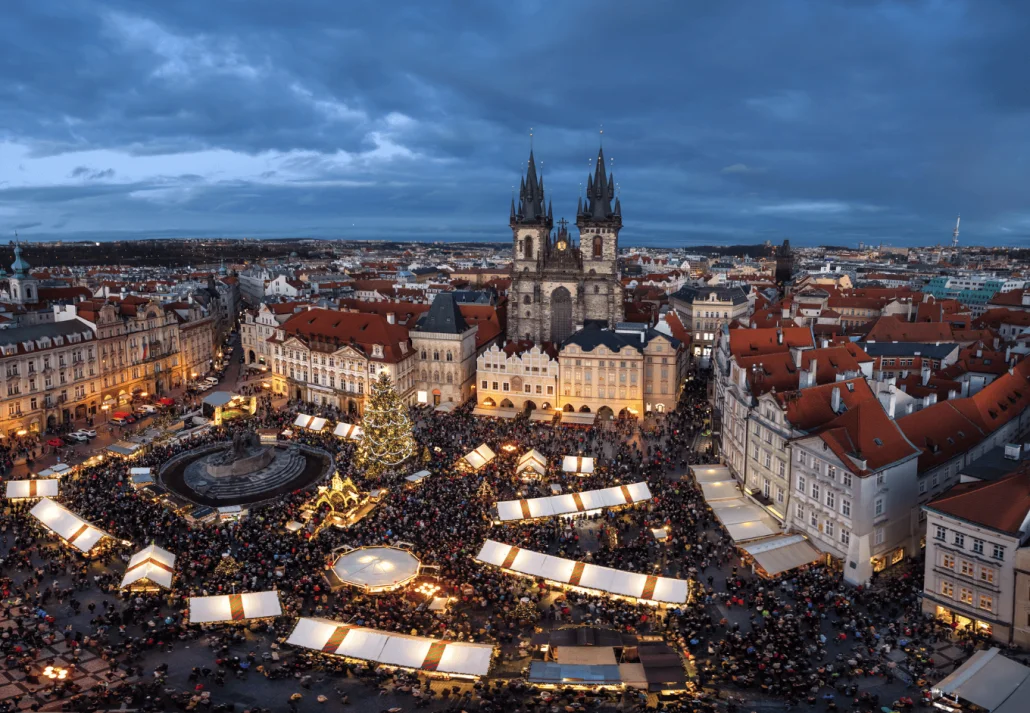 Christmas market on Old Town square in Prague