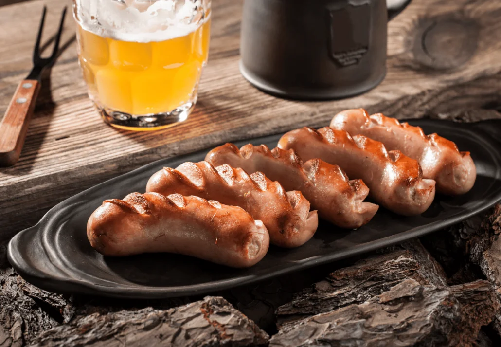 oktoberfest food- Bratwurst and Beer