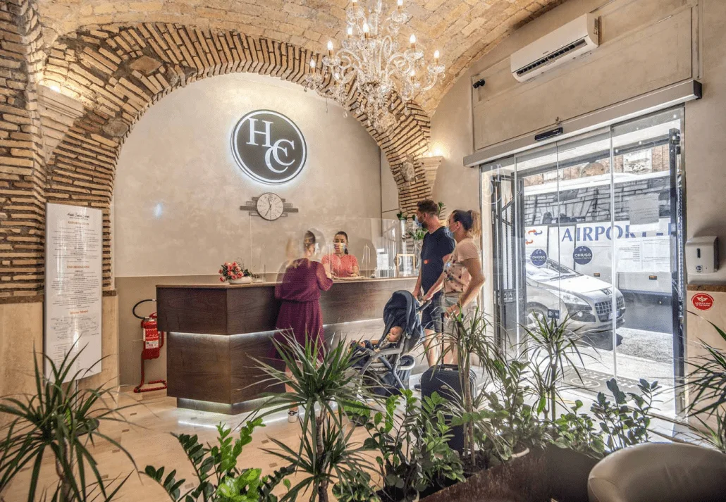 Lobby in Hotel Centro Cavour, Rome, Italy