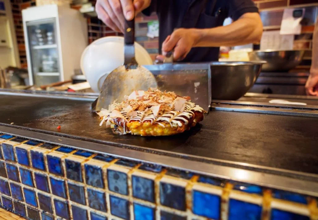 Chef making traditional Japanese food