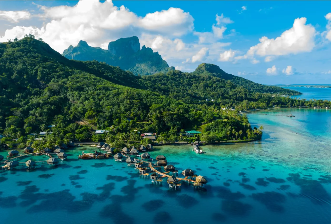 View of the Mount Otemanu, Bora Bora, French Polynesia. 