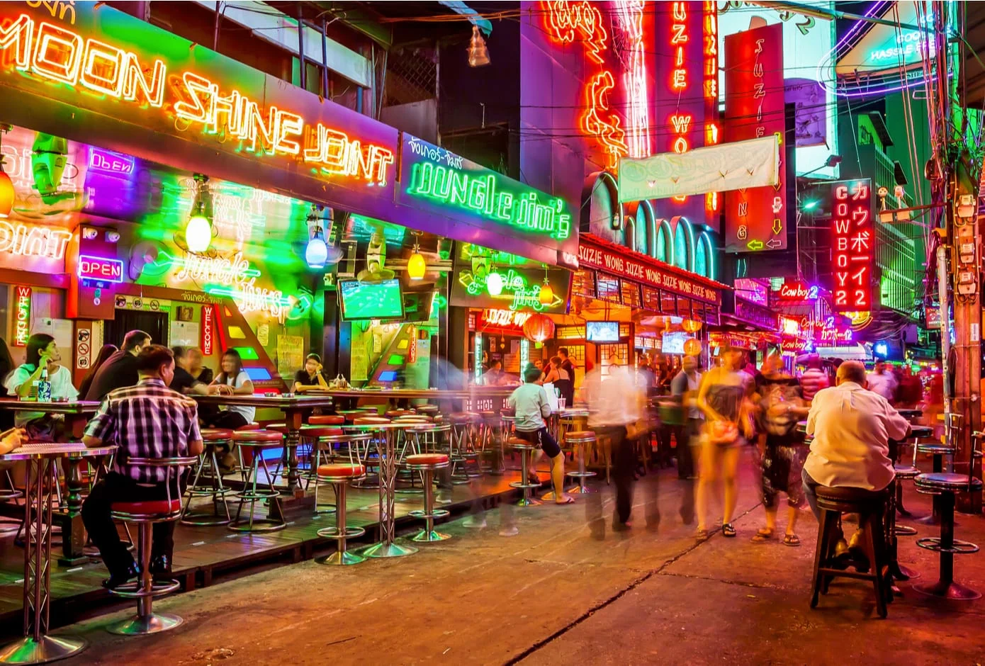 Nightlife in Bangkok, Thailand 