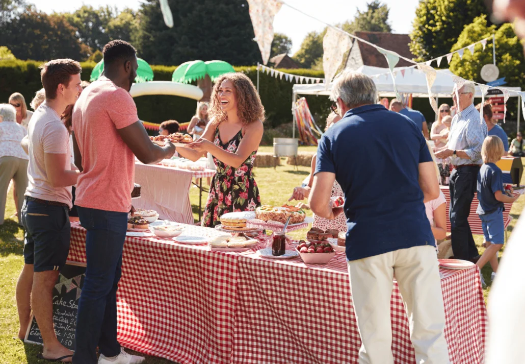 Busy Cake Stall At Summer Garden in Finland 