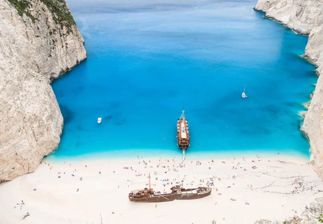 Famous Navagio beach, Zakynthos, Greece