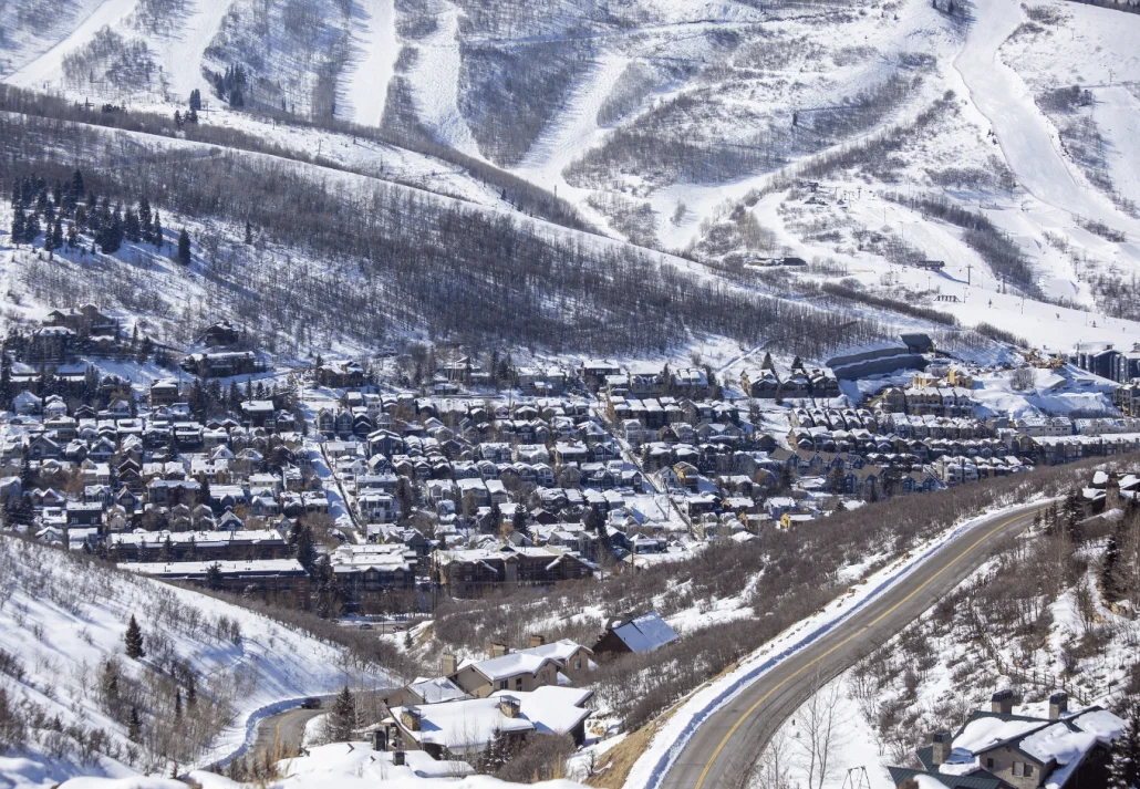 Aerial shot of Park City, Utah
