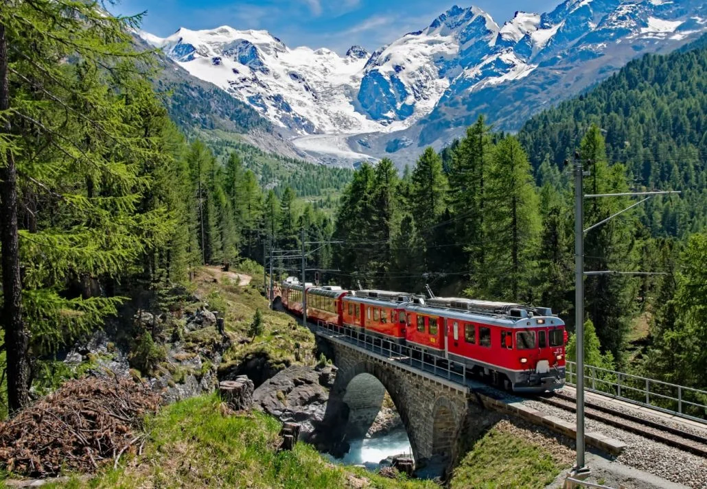 Train Travel Through Europe - Bernina Express