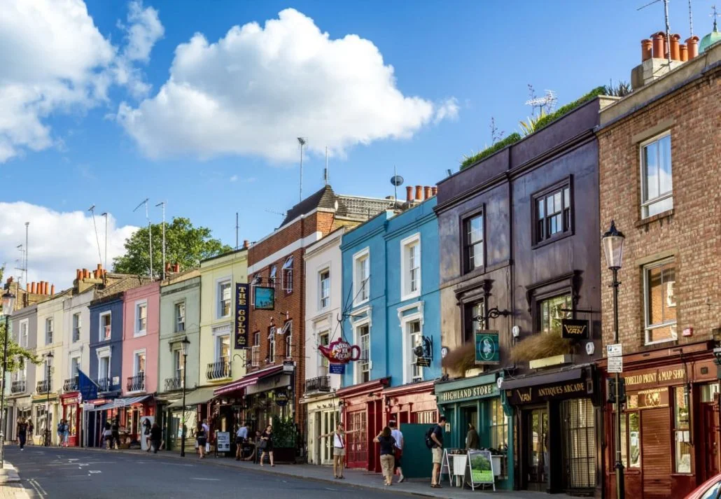 Best time to visit London - Colorful houses in Notting Hill, London, UK.