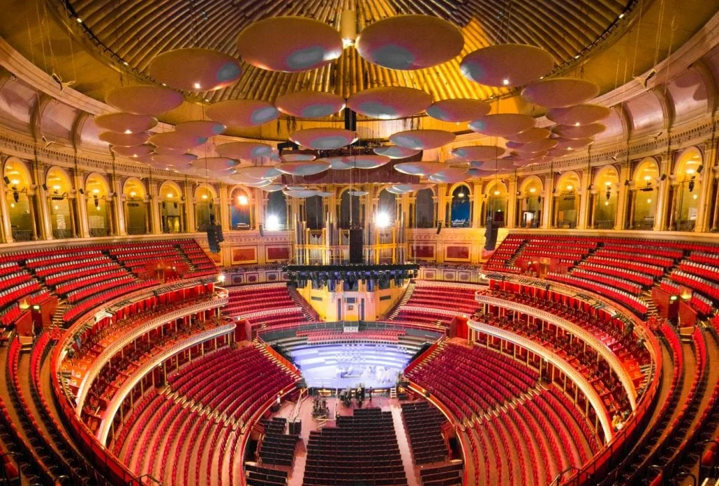 London Attractions - Interior of the Royal Albert Hall, a world famous music venue and London landmark.