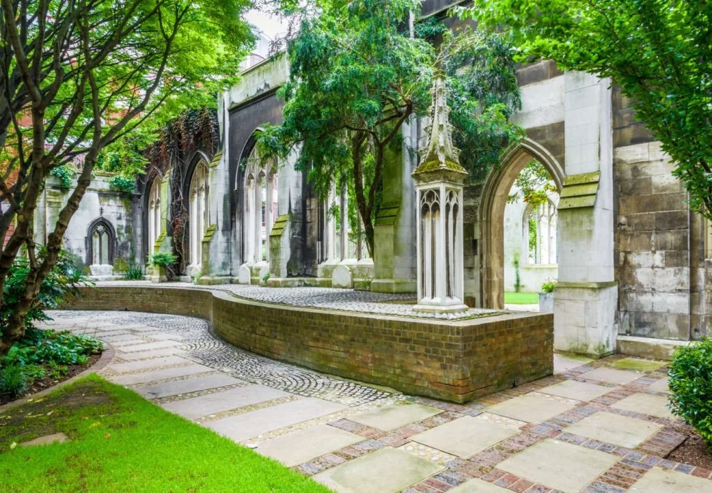 Hidden Gems In London - Saint Dunstan-In-The-East garden, London, England.
