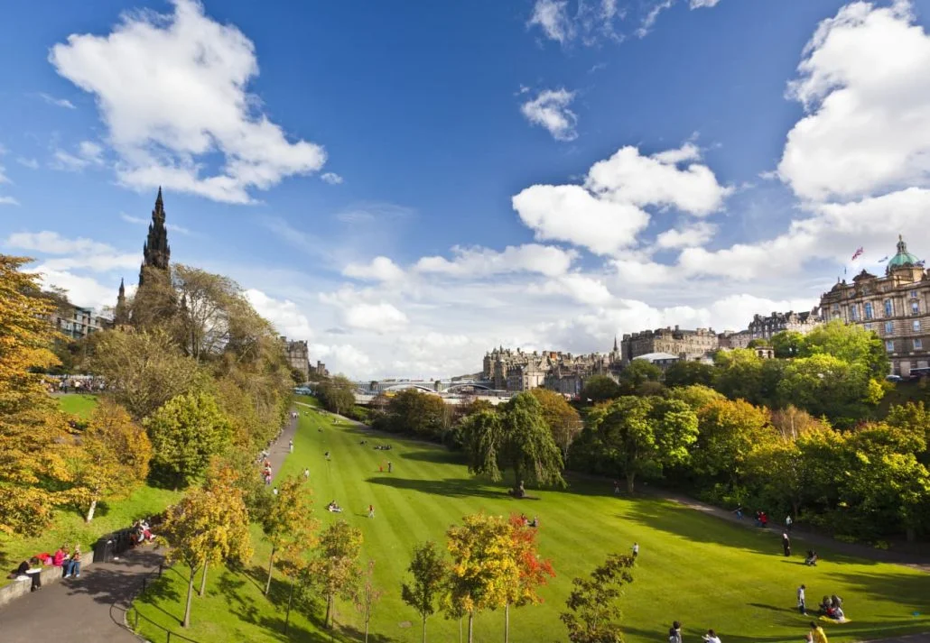 Princes Street Gardens, in Edinburgh, Scotland.