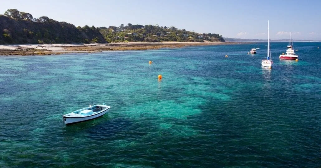 View of the blue pristine ocean of Flinders Bay, in Augusta, Australia.