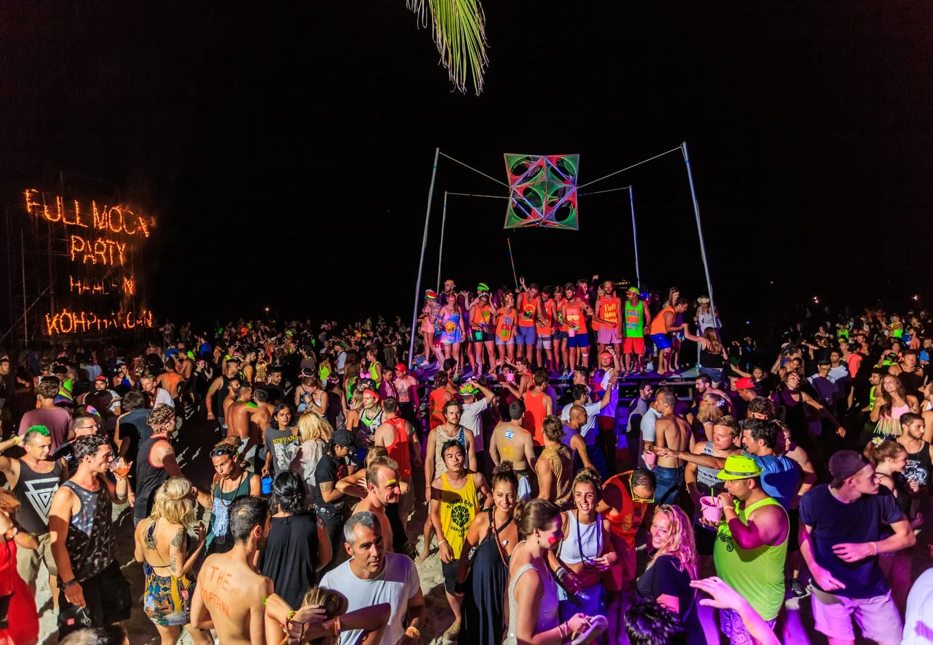 Full Moon Party in Koh Panghan, Thailand.