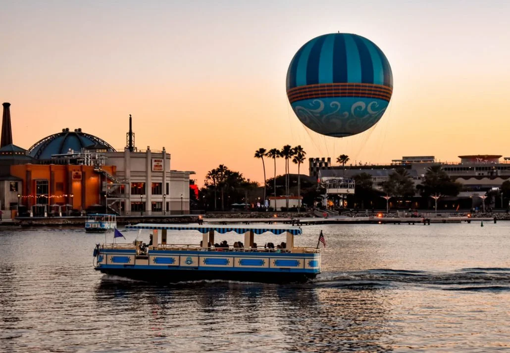 Disney Springs at dawn.