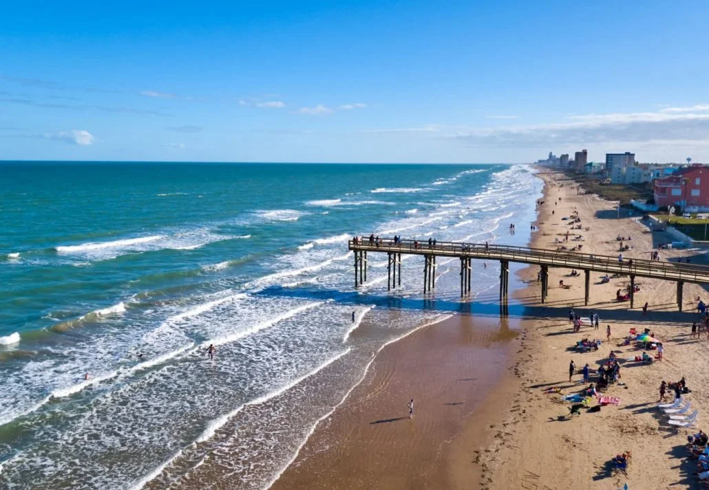 A beach in South Padre Island, Texas.