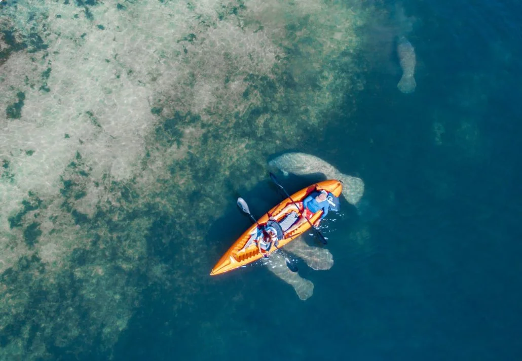 People kayaking at Hunter Springs Park, Florida.