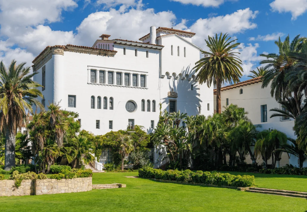Historic Santa Barbara Courthouse with Spanish Colonial Revival architecture